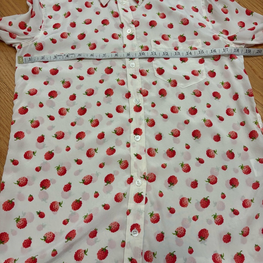 Equipment Reese Raspberry Print Silk Blouse - Picture 12 of 15